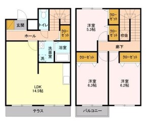 セピアコートB棟の物件間取画像